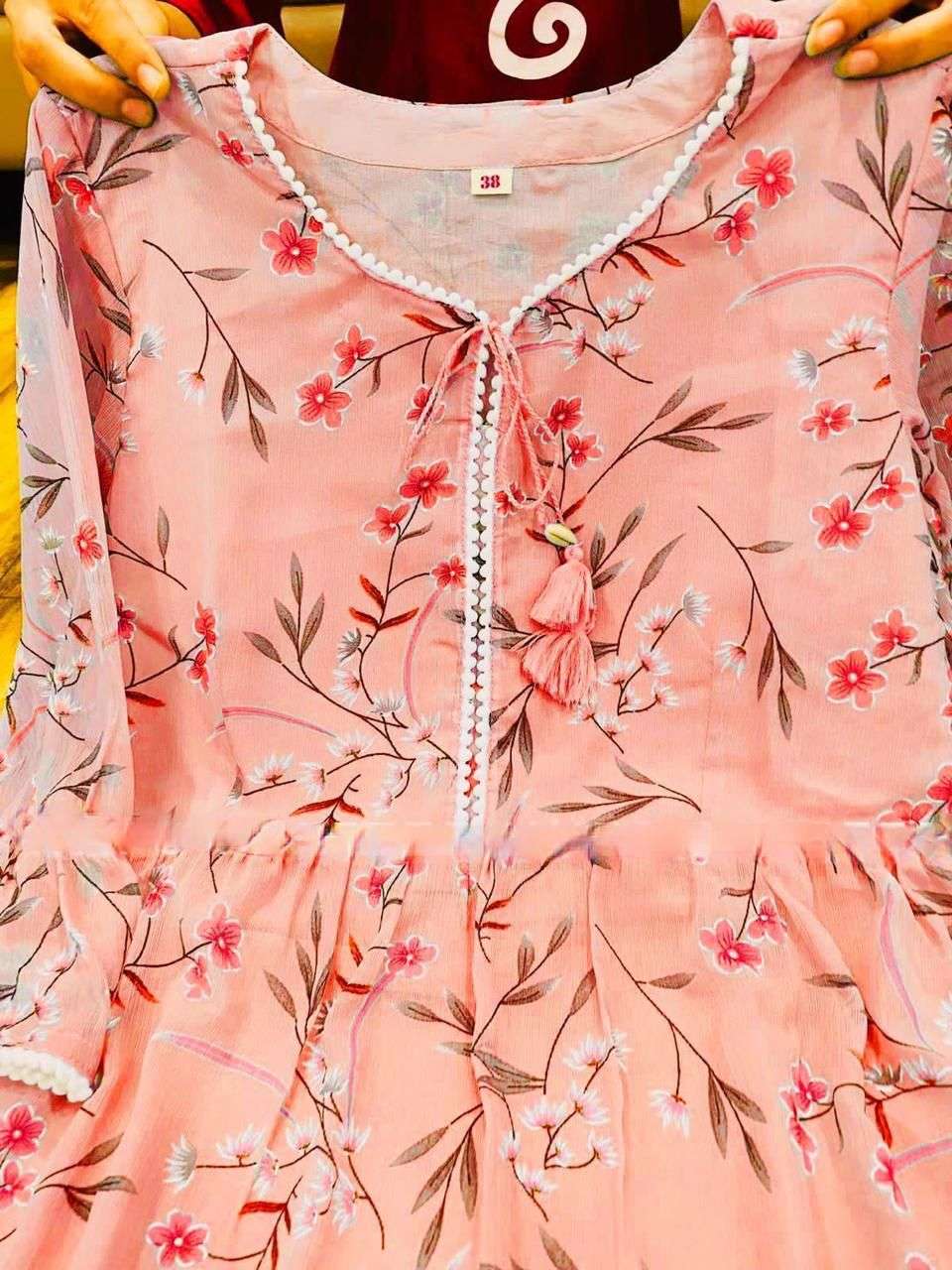 X-LADY 2 COLORS DESIGNER PREMIUM FAUX GEORGETTE KURTI 