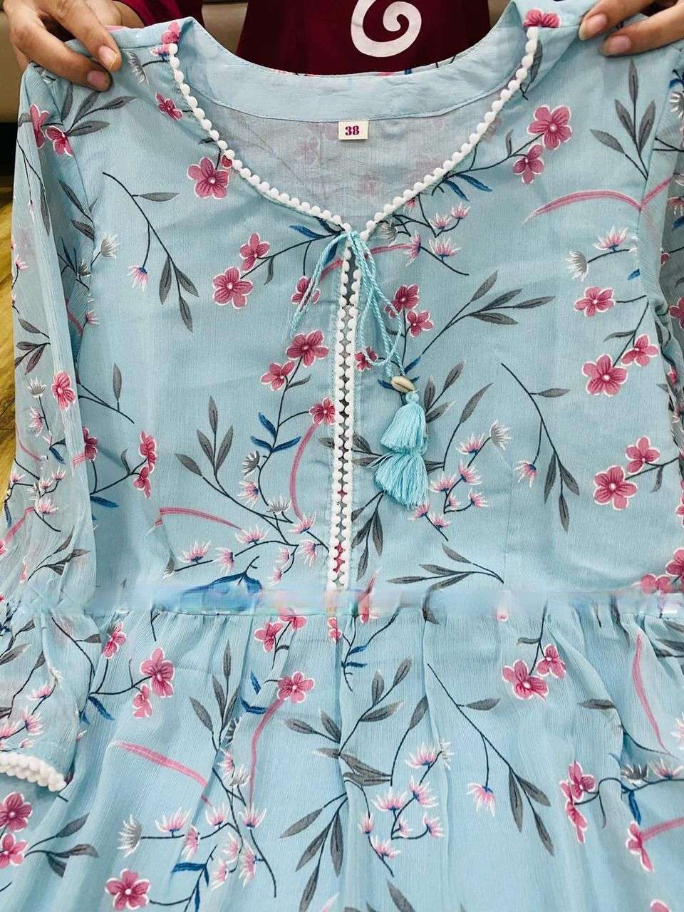 X-LADY 2 COLORS DESIGNER PREMIUM FAUX GEORGETTE KURTI 
