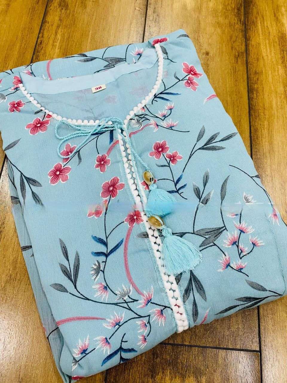 X-LADY 2 COLORS DESIGNER PREMIUM FAUX GEORGETTE KURTI 