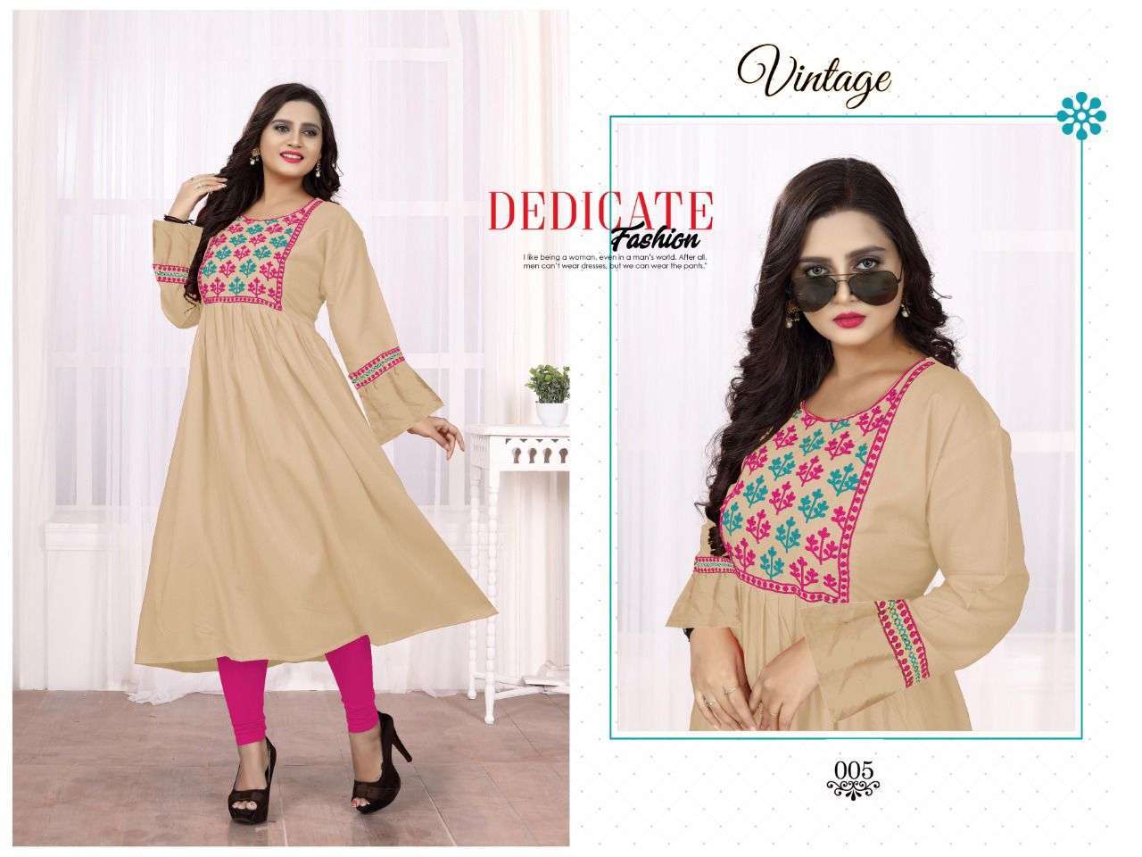 aagya vintage vol 6 series 001-008 rayon 14 kg kurti