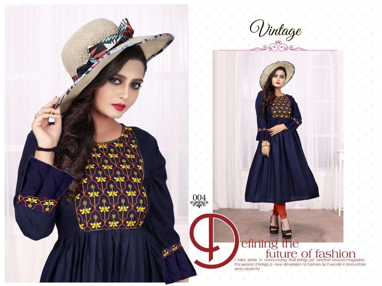 aagya vintage vol 6 series 001-008 rayon 14 kg kurti