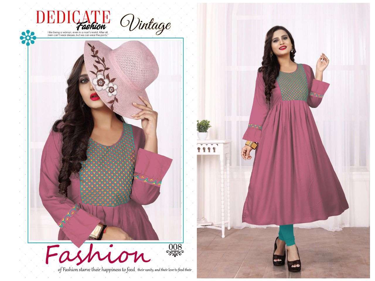 aagya vintage vol 6 series 001-008 rayon 14 kg kurti