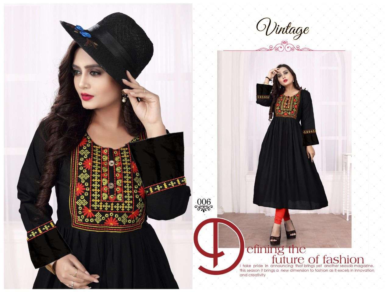 aagya vintage vol 6 series 001-008 rayon 14 kg kurti