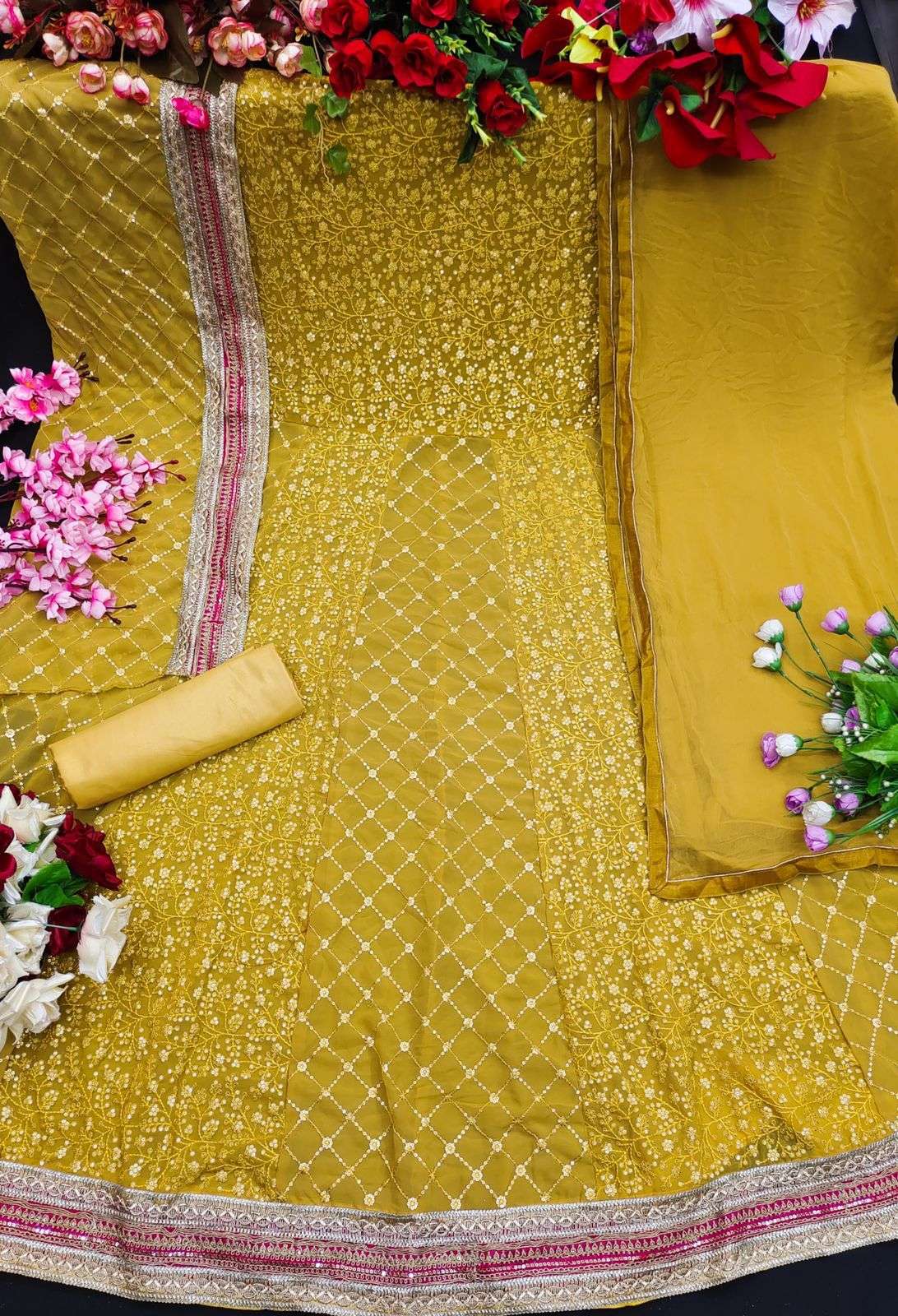 AASHIRWAD SAYURI NOOR DN-121 COLOR DESIGNER HEAVY BLOOMING GEORGETTE SUIT 