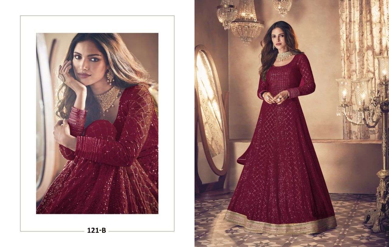 AASHIRWAD SAYURI NOOR DN-121 COLOR DESIGNER HEAVY BLOOMING GEORGETTE SUIT 