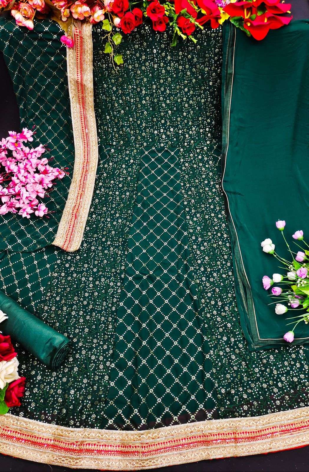 AASHIRWAD SAYURI NOOR DN-121 COLOR DESIGNER HEAVY BLOOMING GEORGETTE SUIT 