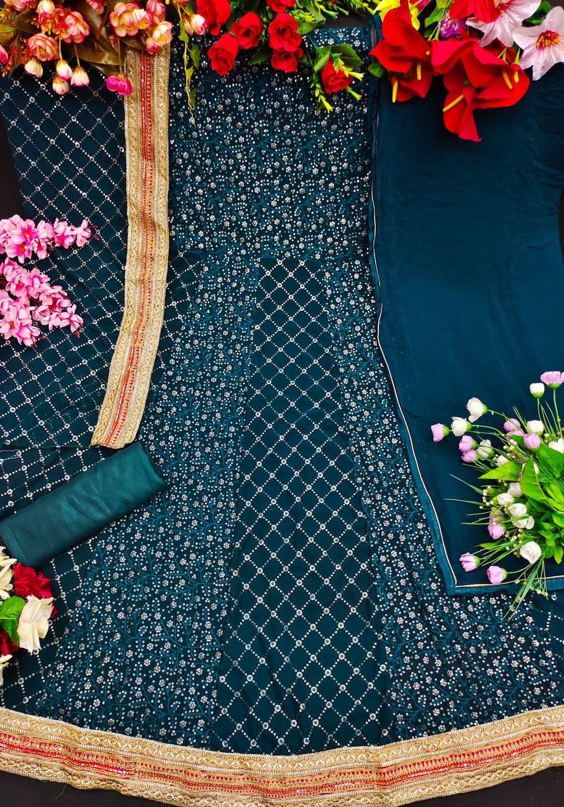 AASHIRWAD SAYURI NOOR DN-121 COLOR DESIGNER HEAVY BLOOMING GEORGETTE SUIT 