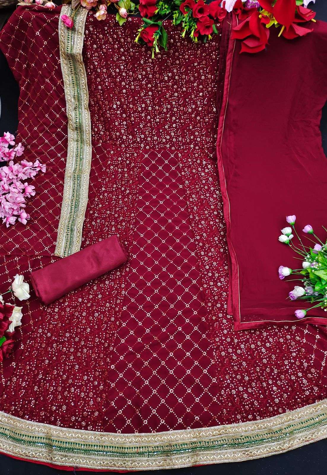 AASHIRWAD SAYURI NOOR DN-121 COLOR DESIGNER HEAVY BLOOMING GEORGETTE SUIT 