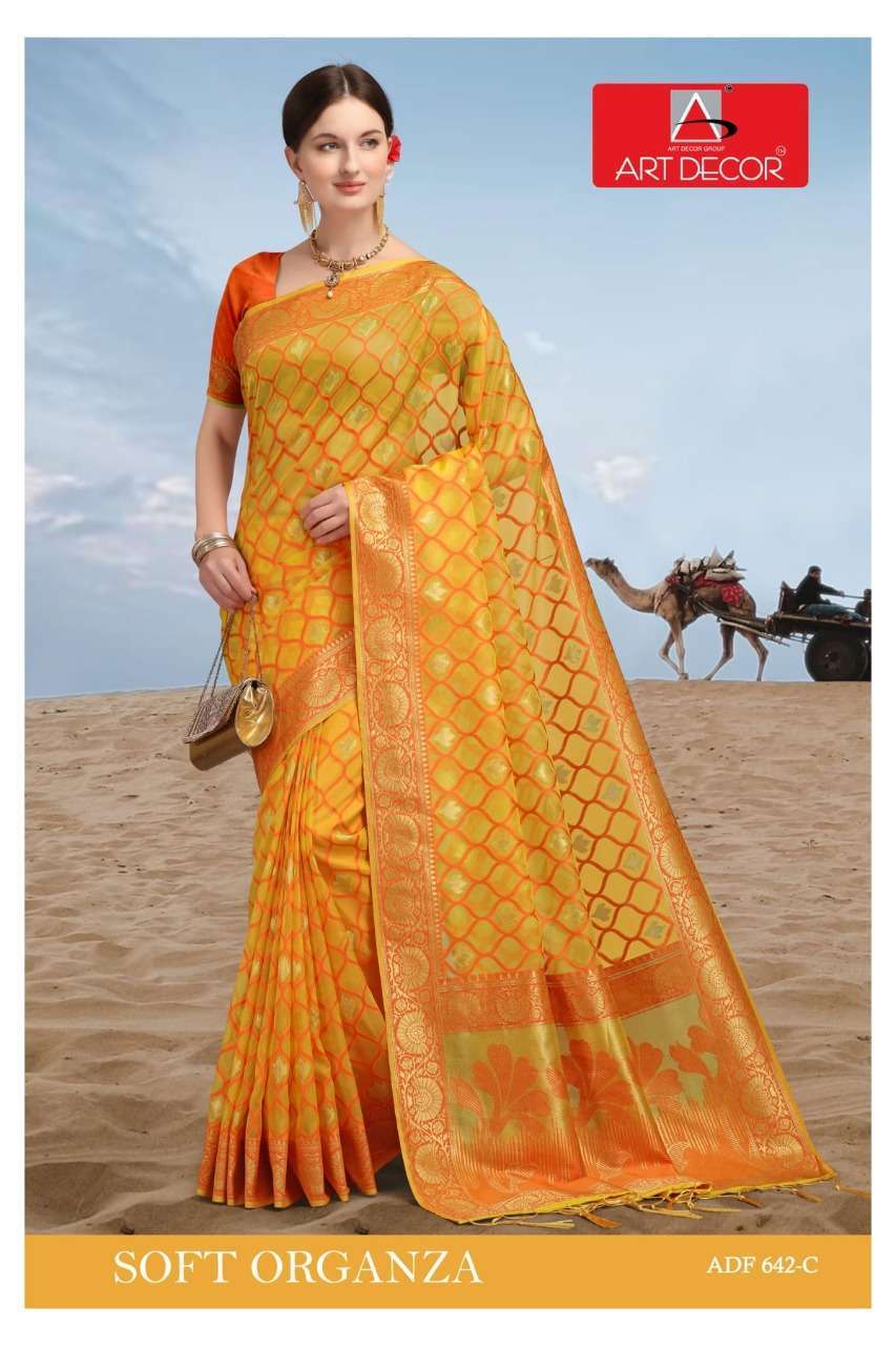 Art decor soft organza series 642 organza saree