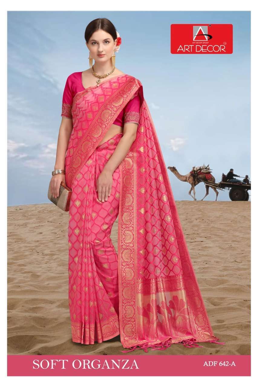 Art decor soft organza series 642 organza saree