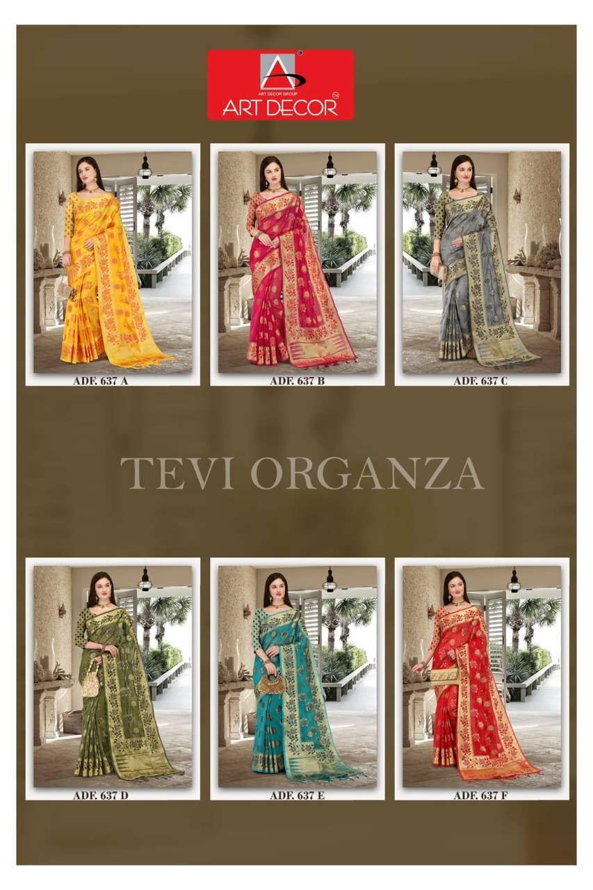 Art decor tevi organza series 637 organza printed saree