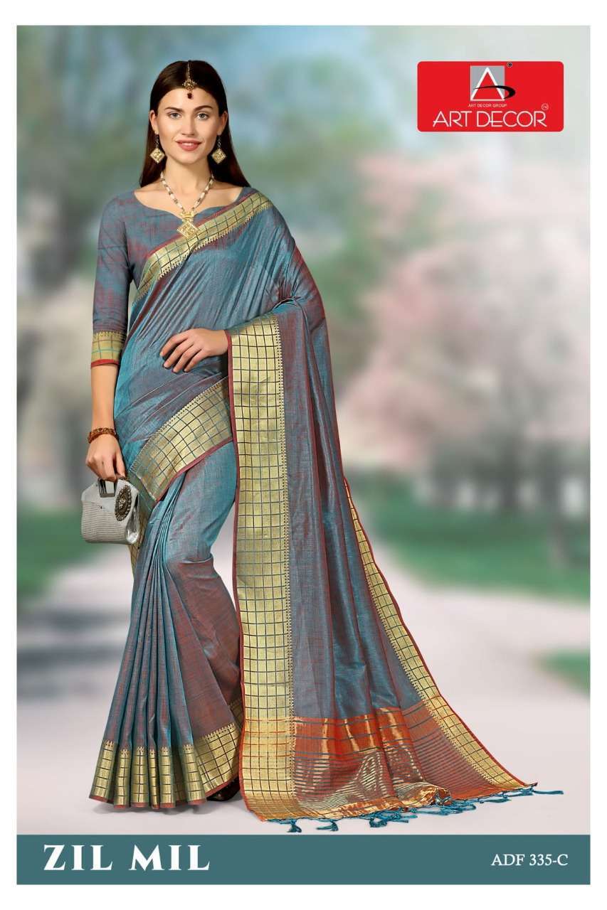 Art decor zil mil series 355 cotton saree collection