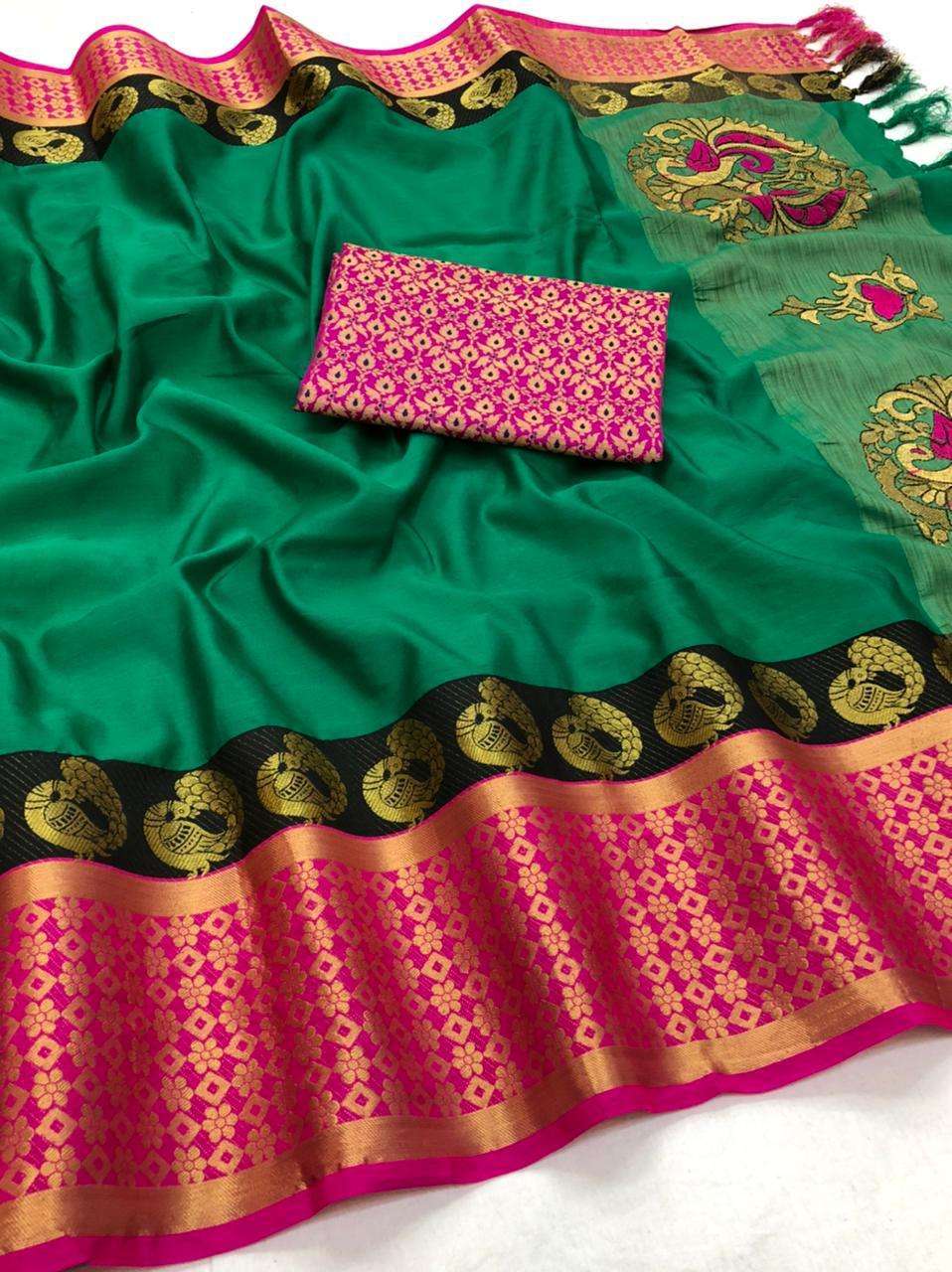 BT-51 GAJRAJ DESIGNER ORA SILK SLUB WITH WORK BORDER SAREE