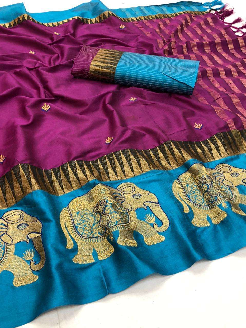 BT-51 GAJRAJ DESIGNER ORA SILK SLUB WITH WORK BORDER SAREE