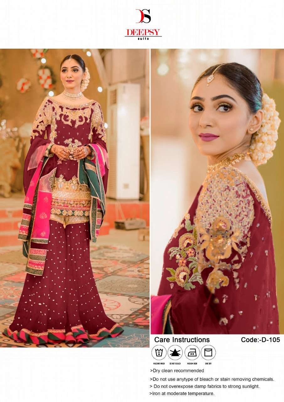 deepsy 105 color Silk satin with embroidery pakistani suit 
