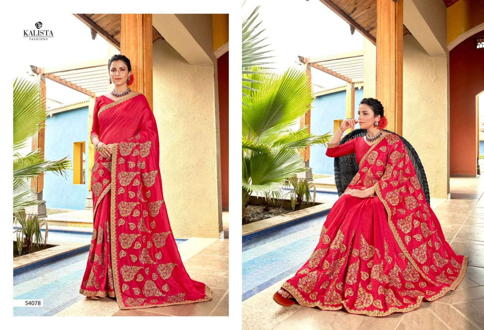 kalista hero vol 10 series 54077-54084 pure vichitra saree 