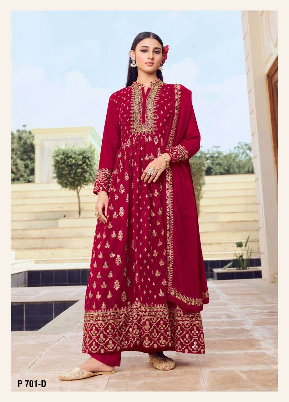 lt nitya 701 colors georgette with hand work suit 