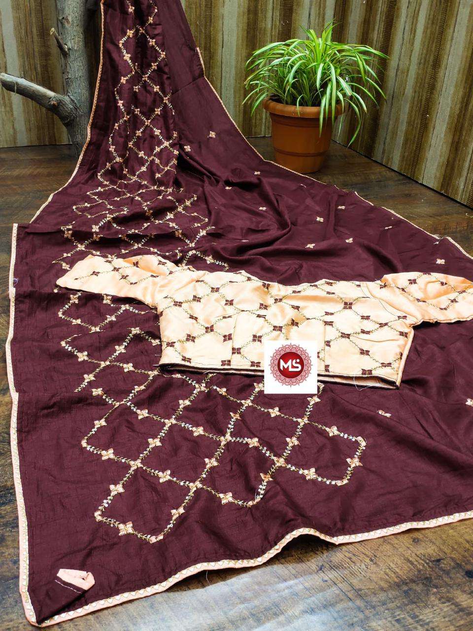 MS BRAND DOLA PANNEL CHOKDA DESIGNER SEQUENCE WORK SAREE 