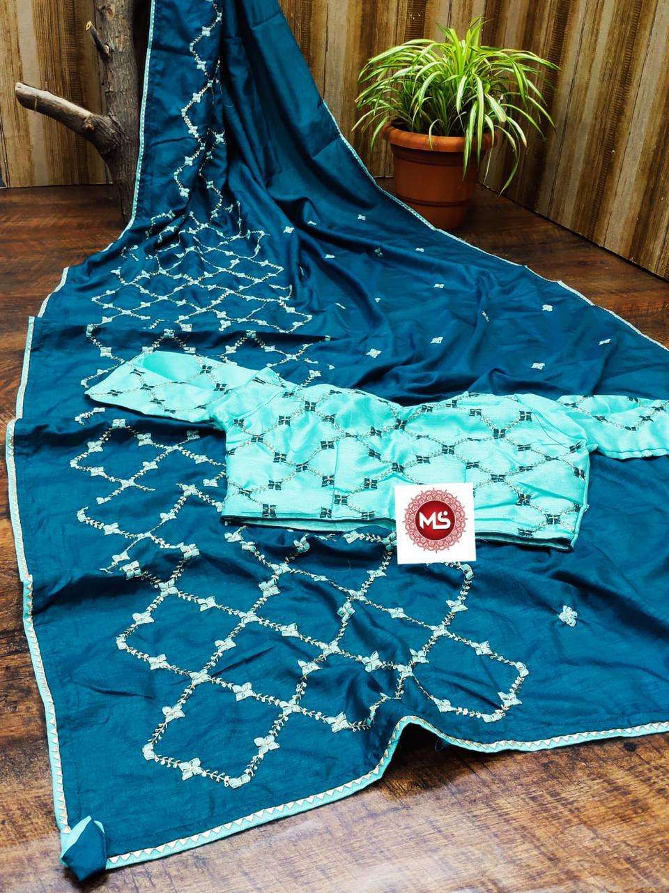 MS BRAND DOLA PANNEL CHOKDA DESIGNER SEQUENCE WORK SAREE 