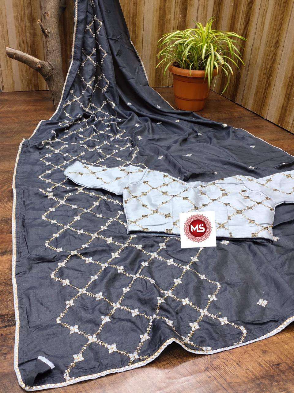 MS BRAND DOLA PANNEL CHOKDA DESIGNER SEQUENCE WORK SAREE 