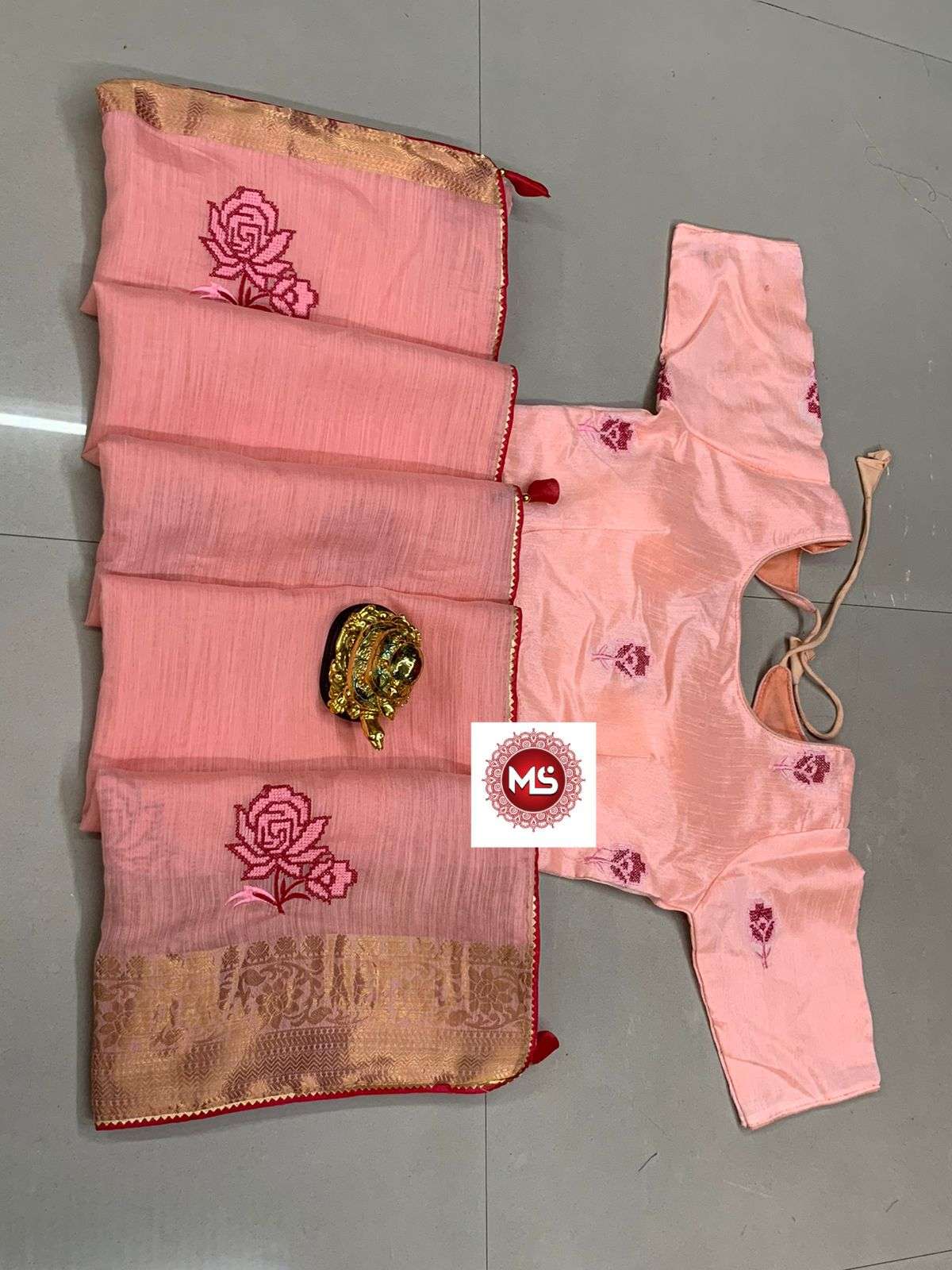 MS BRAND GULAB DESIGNER PURE COTTON JACQUARD BORDER SAREE