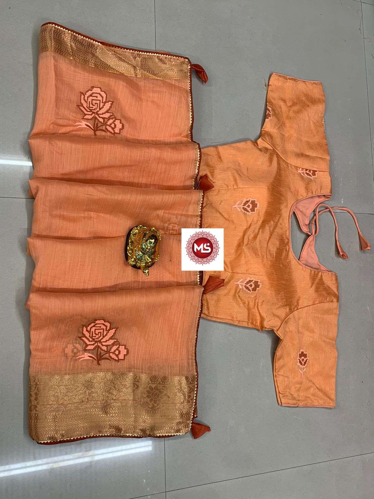 MS BRAND GULAB DESIGNER PURE COTTON JACQUARD BORDER SAREE