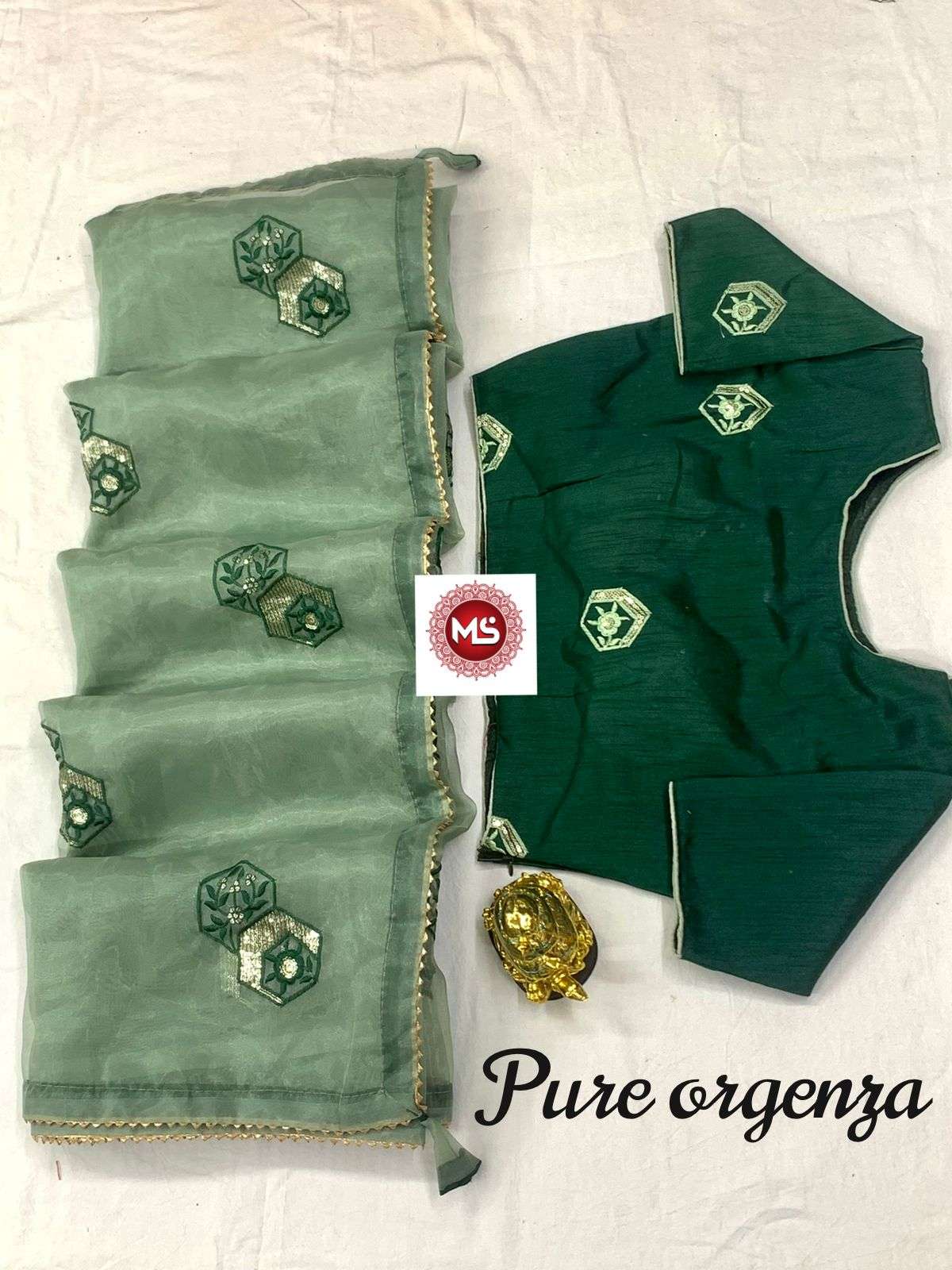 MS BRAND SEQUENCE DESIGNER PURE ORGANZA SILK SAREE 