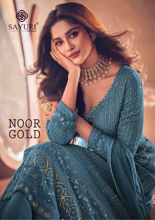 sayuri noor gold series 122 real georgette embroidery work suit 