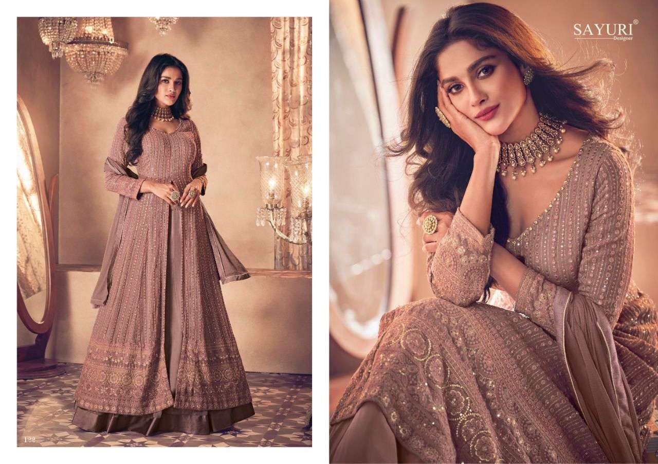 sayuri noor gold series 122 real georgette embroidery work suit 