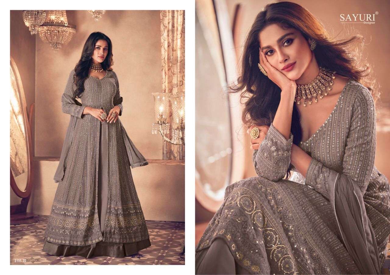 sayuri noor gold series 122 real georgette embroidery work suit 