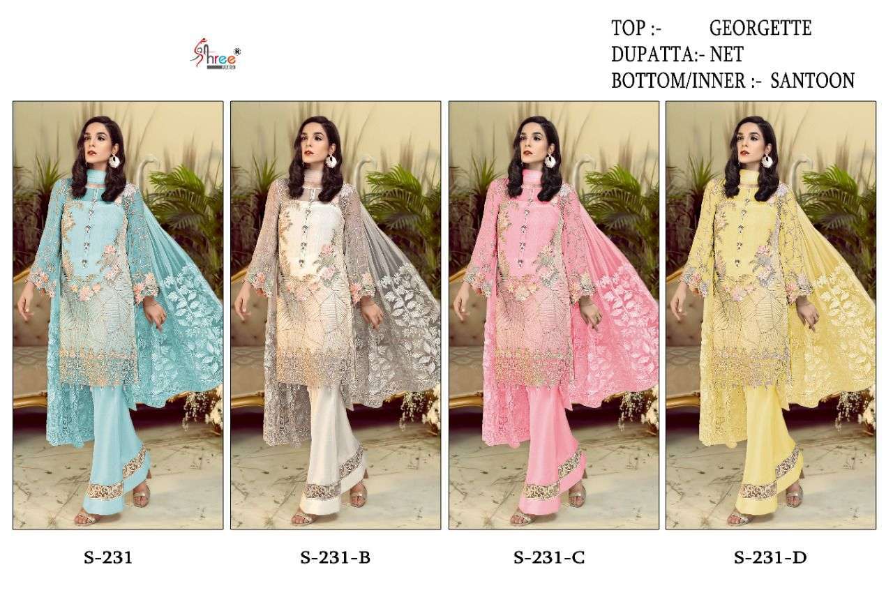 shree fabs S-231 colors georgette pakistani suit 