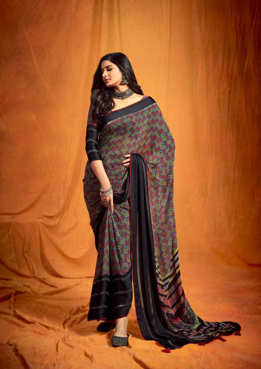 sr brand jeevika black vol 3 series 31-35 Weightless Satin Border saree