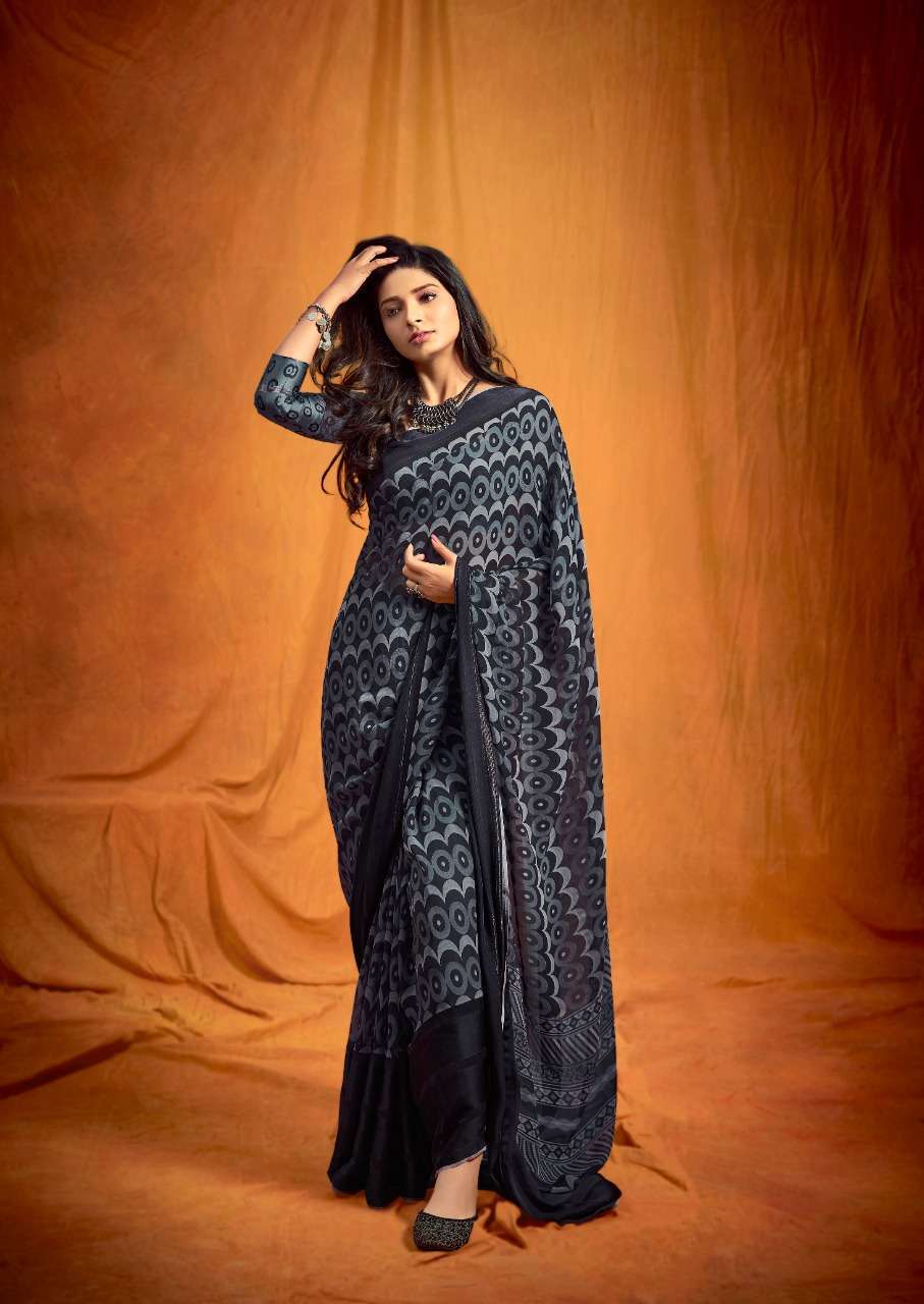 sr brand jeevika black vol 3 series 31-35 Weightless Satin Border saree