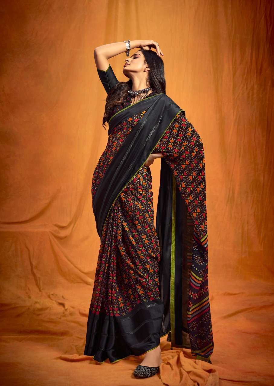 sr brand jeevika black vol 3 series 31-35 Weightless Satin Border saree