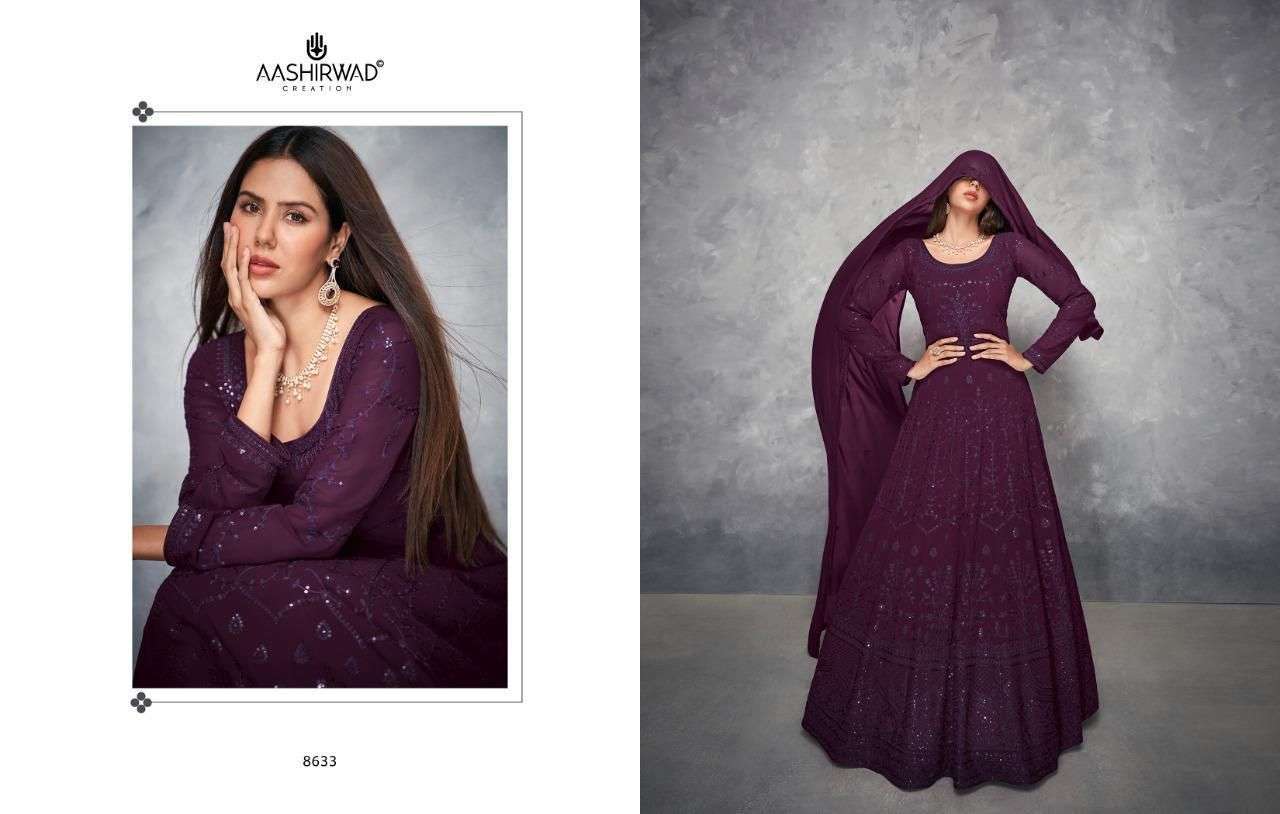 ANAMIKA BY AASHIRWAD GEORGETTE FREE SIZE READYMADE LONG SUITS