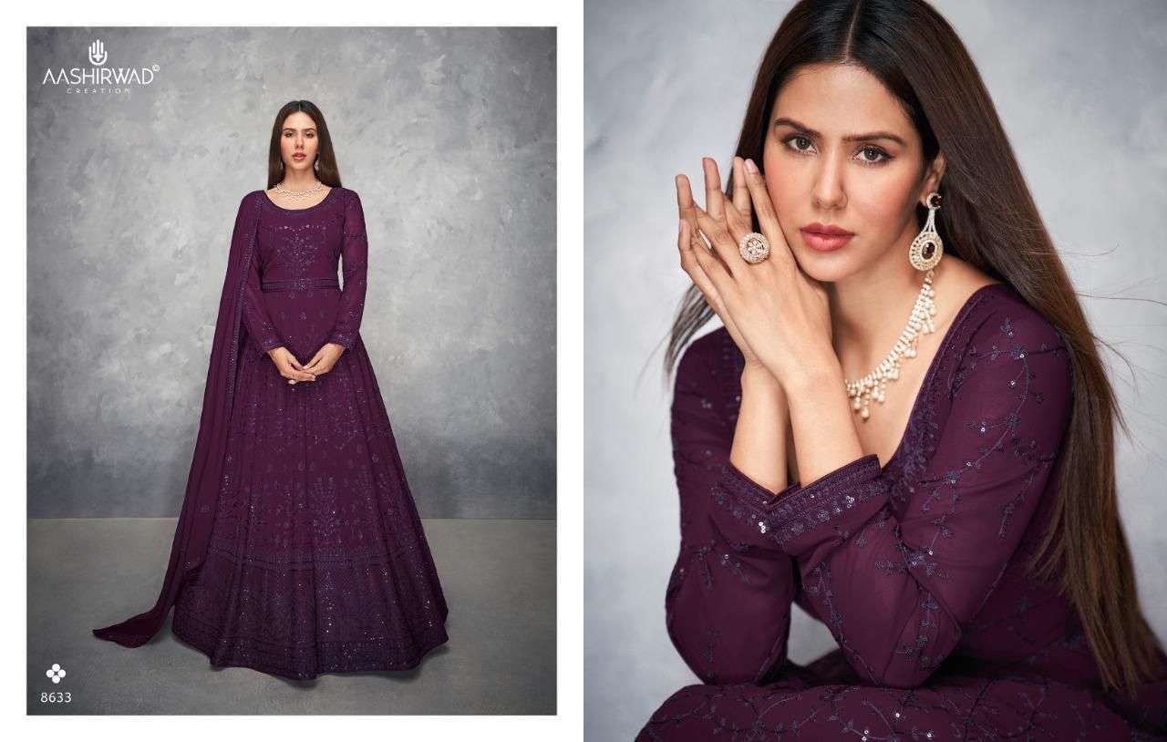 ANAMIKA BY AASHIRWAD GEORGETTE FREE SIZE READYMADE LONG SUITS