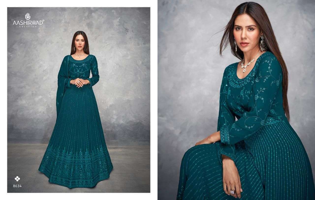 ANAMIKA BY AASHIRWAD GEORGETTE FREE SIZE READYMADE LONG SUITS