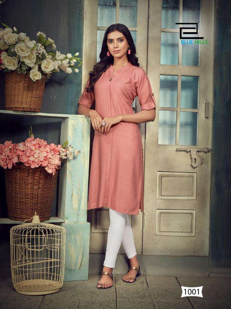 blue hills colorbar vol 10 series 1001-1008 rayon 14 kg dyed kurti