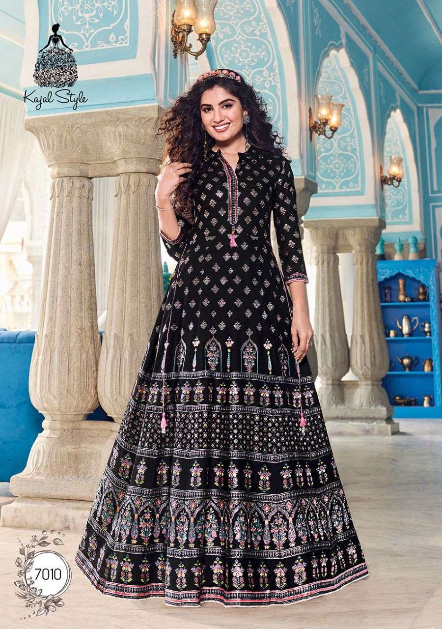 kajal style fashion colorbar vol 7 series 7001-7010 heavy rayon kurti 