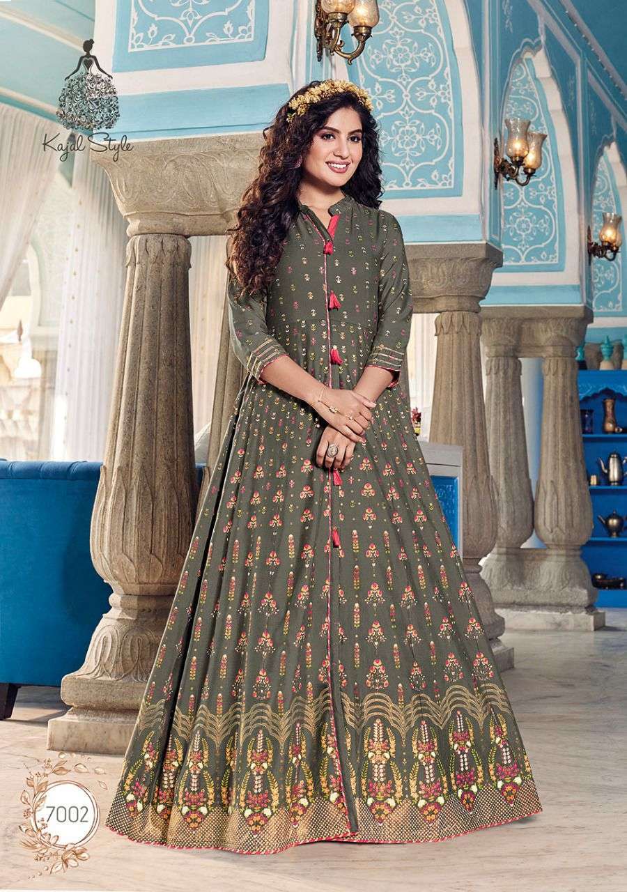 kajal style fashion colorbar vol 7 series 7001-7010 heavy rayon kurti 