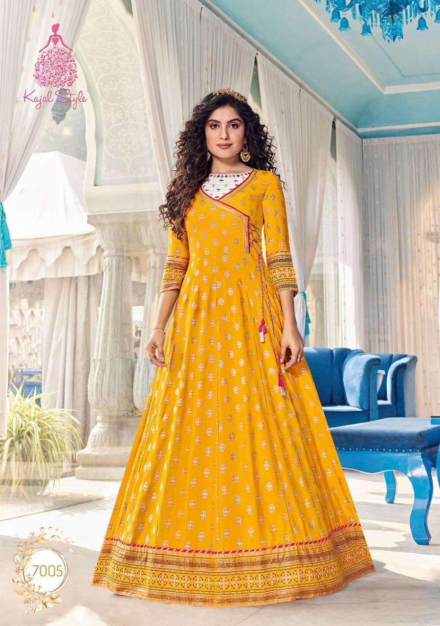 kajal style fashion colorbar vol 7 series 7001-7010 heavy rayon kurti 