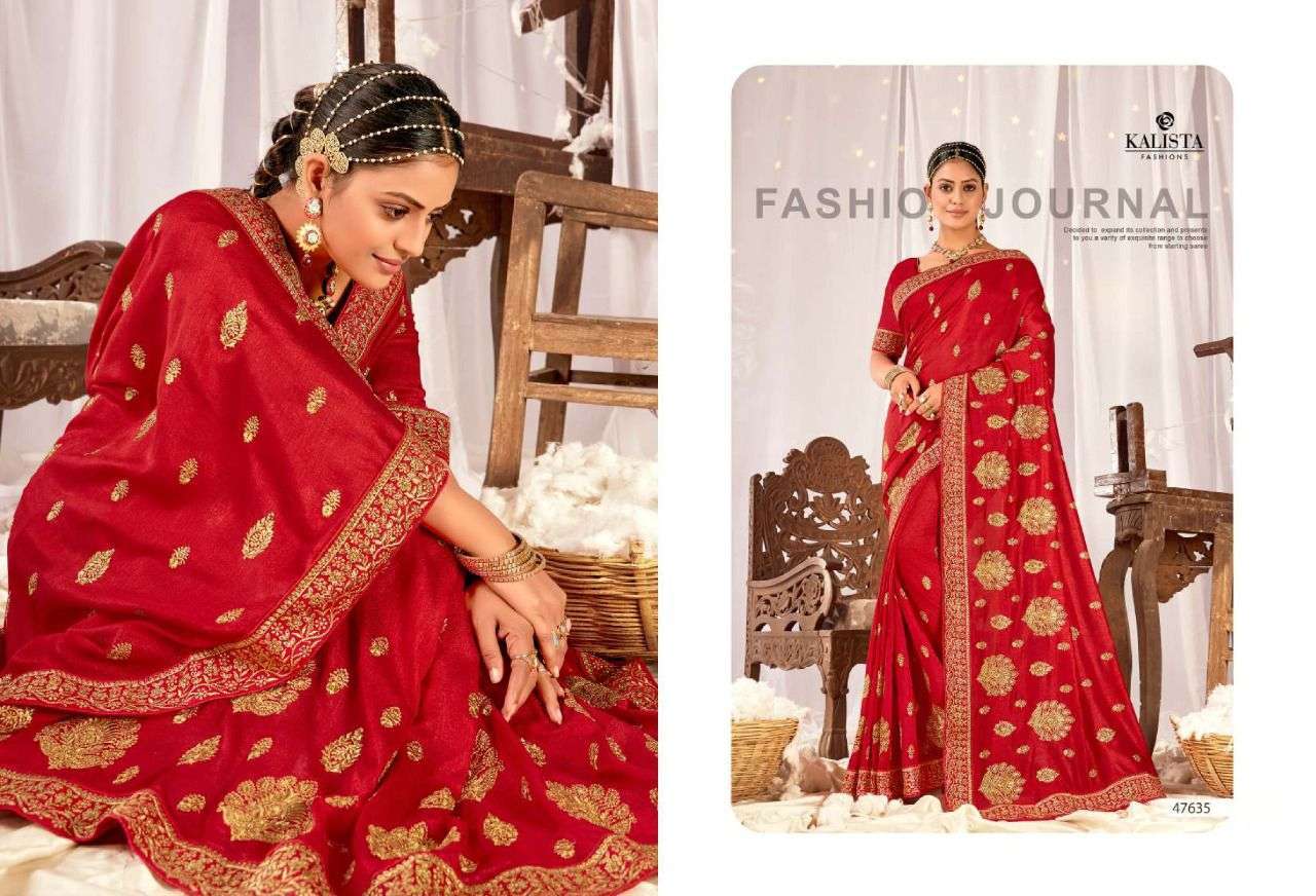 kalista fashions gulkand series 47635-47642 vichitra saree