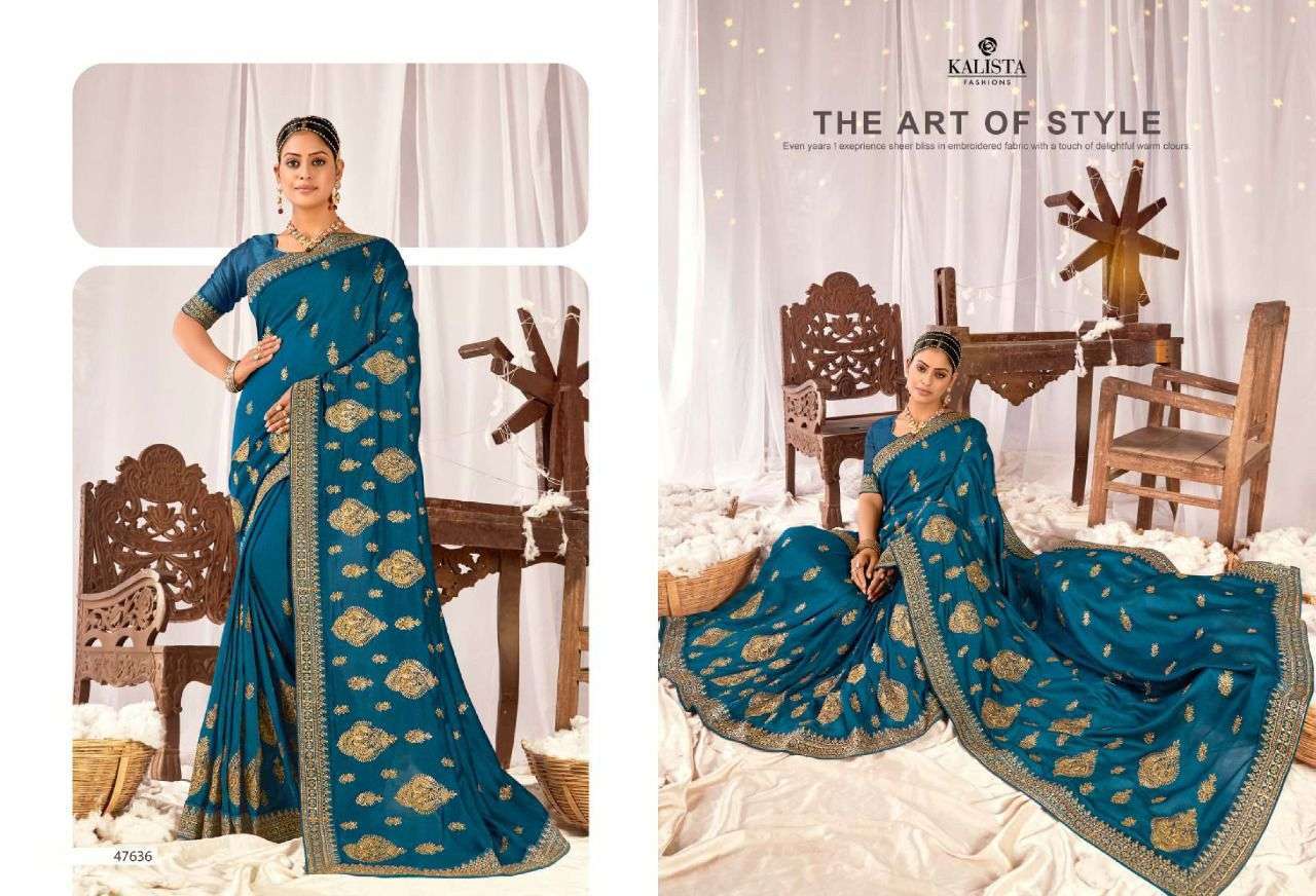 kalista fashions gulkand series 47635-47642 vichitra saree