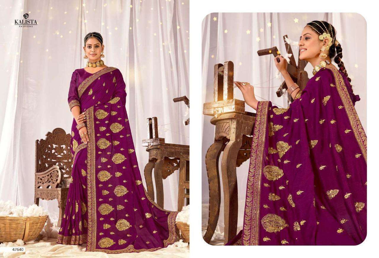 kalista fashions gulkand series 47635-47642 vichitra saree