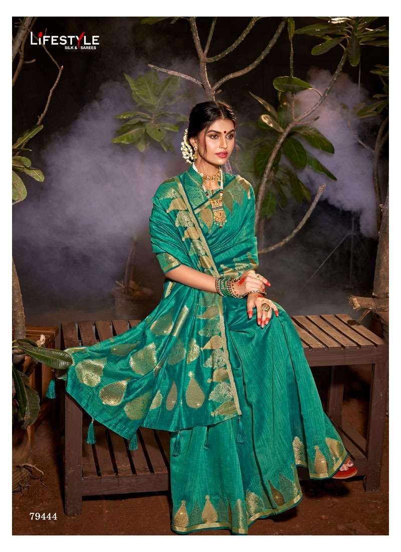 lifestyle vintage silk vol 1 series 79441-79446 chanderi gala saree