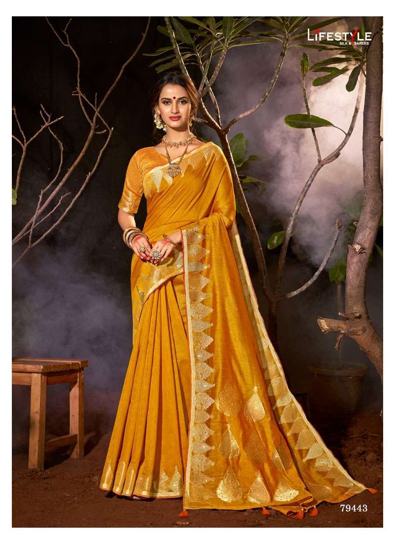lifestyle vintage silk vol 1 series 79441-79446 chanderi gala saree