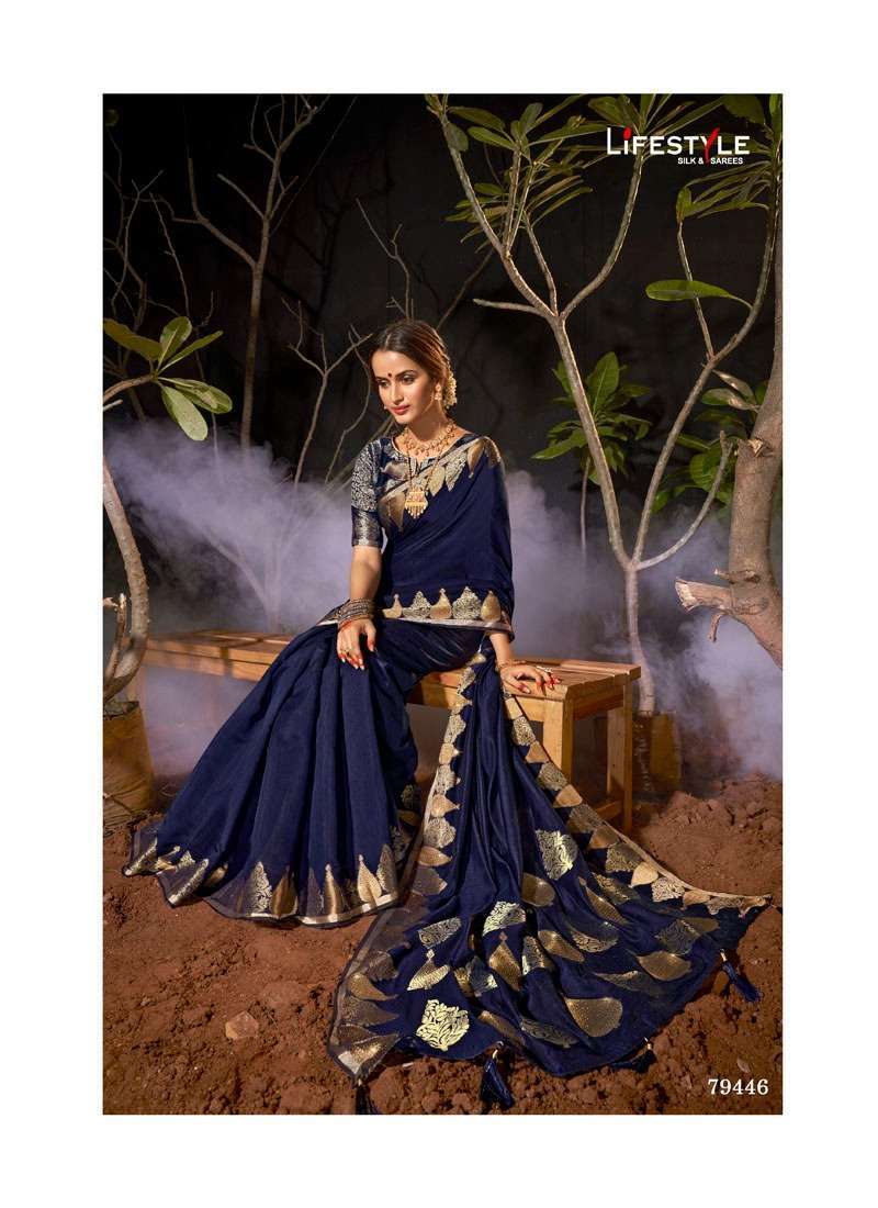lifestyle vintage silk vol 1 series 79441-79446 chanderi gala saree