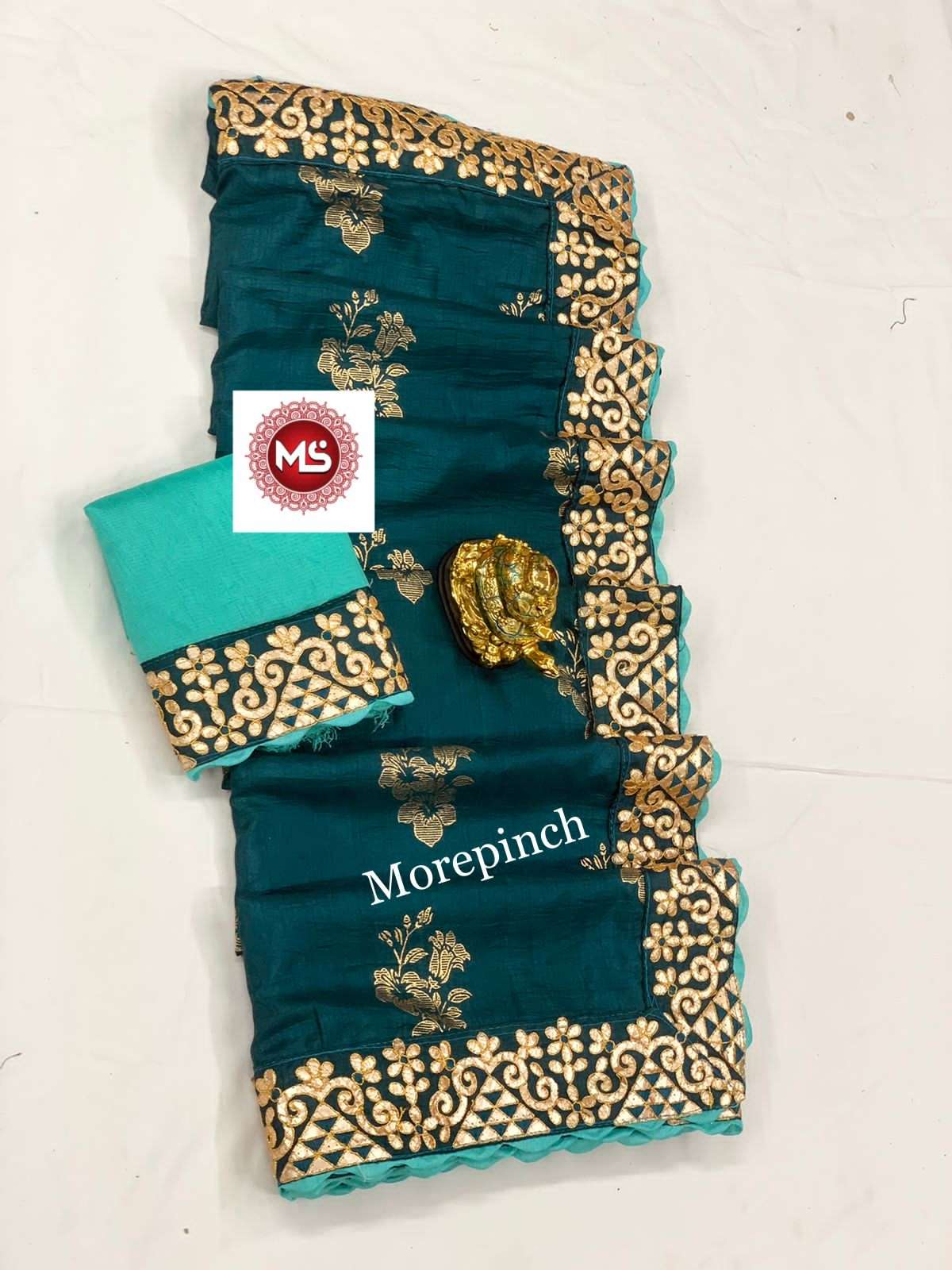 MS BRAND FOIL DESIGNER DOLA SILK FOIL WORK SAREE