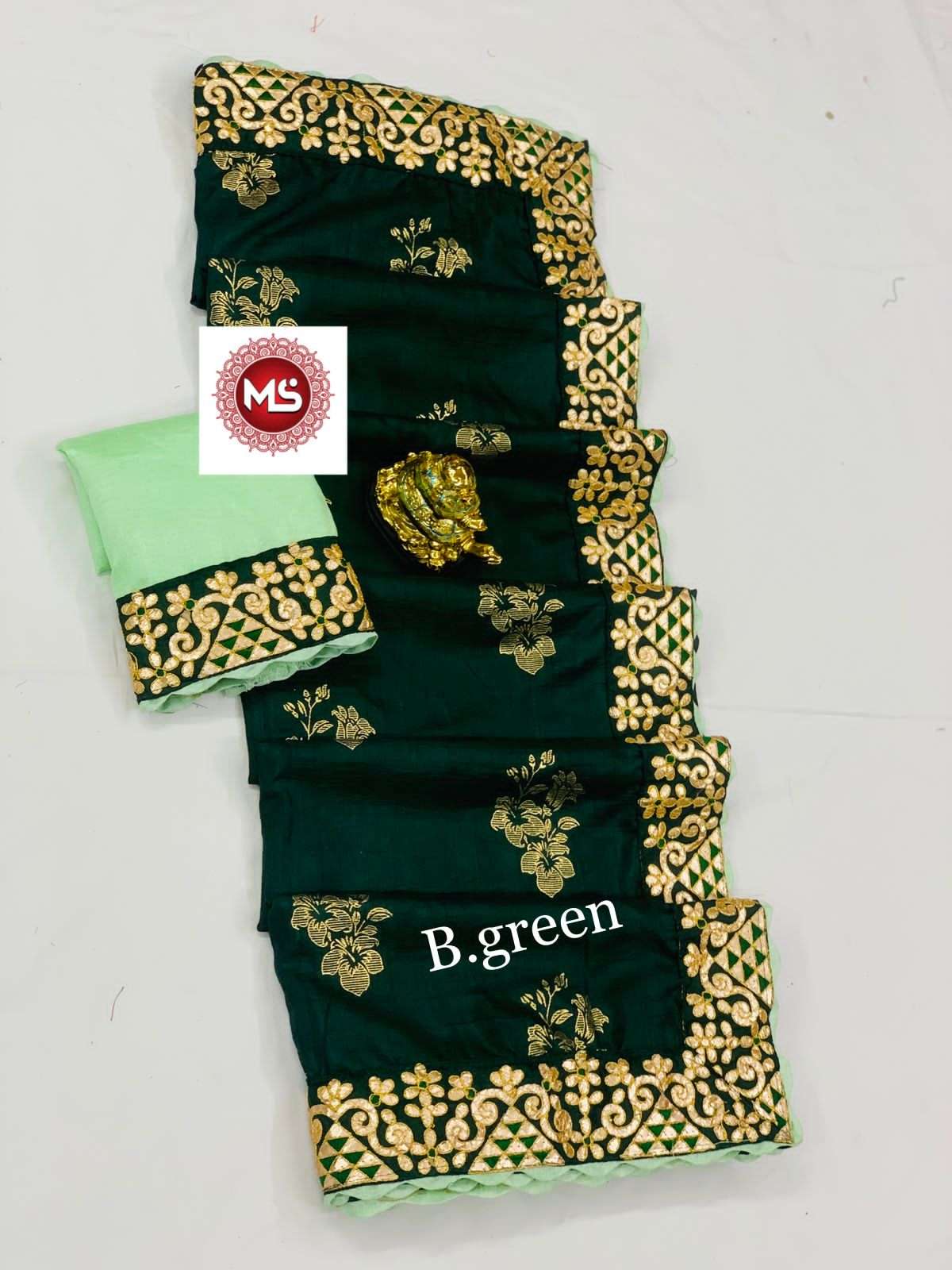 MS BRAND FOIL DESIGNER DOLA SILK FOIL WORK SAREE