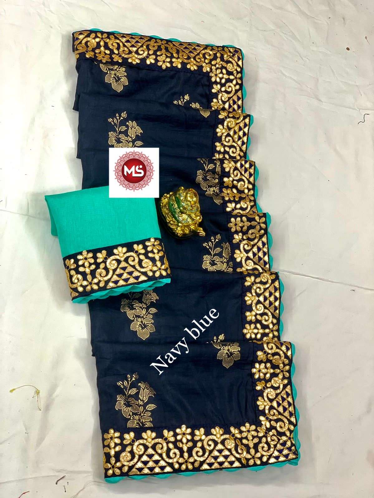 MS BRAND FOIL DESIGNER DOLA SILK FOIL WORK SAREE